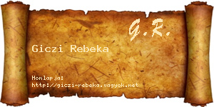 Giczi Rebeka névjegykártya